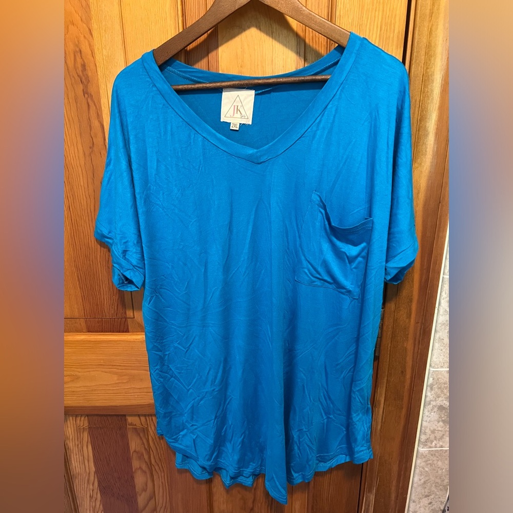 JadyK Boyfriend Tee womens 2XL ocean blue brand new